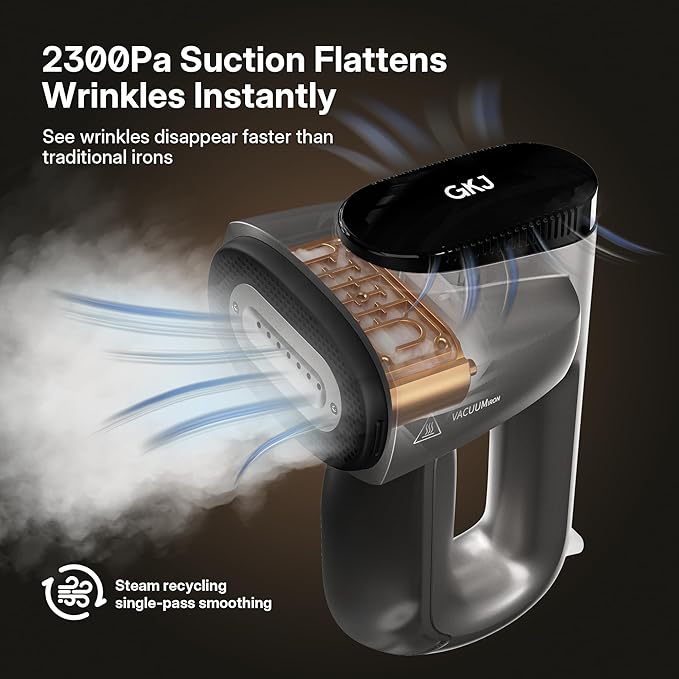 GKJ Steamer for Clothes, Vacuum Steamer 2300 Pa Suction