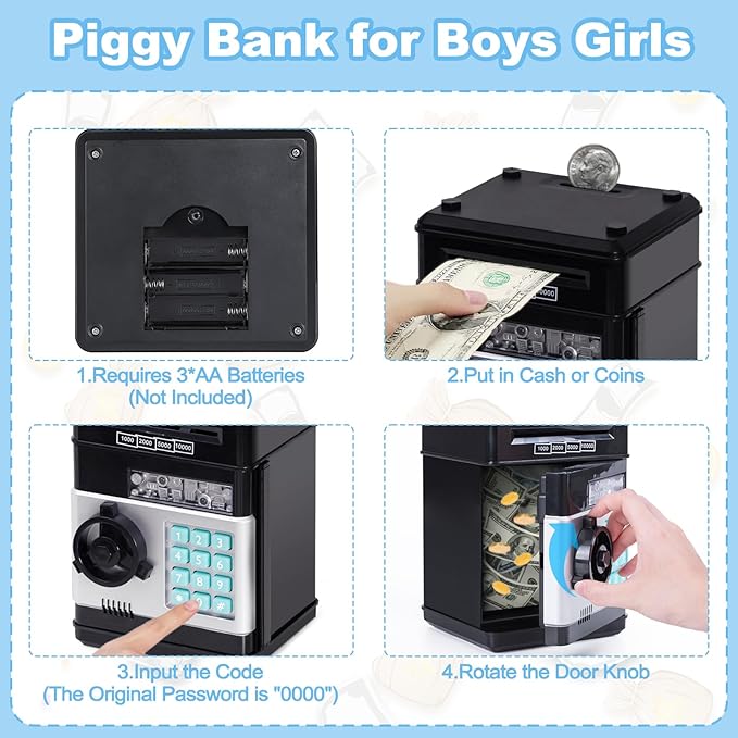 Money savings Piggy Bank Cash Coin Can ATM Bank Electronic Coin Money Bank