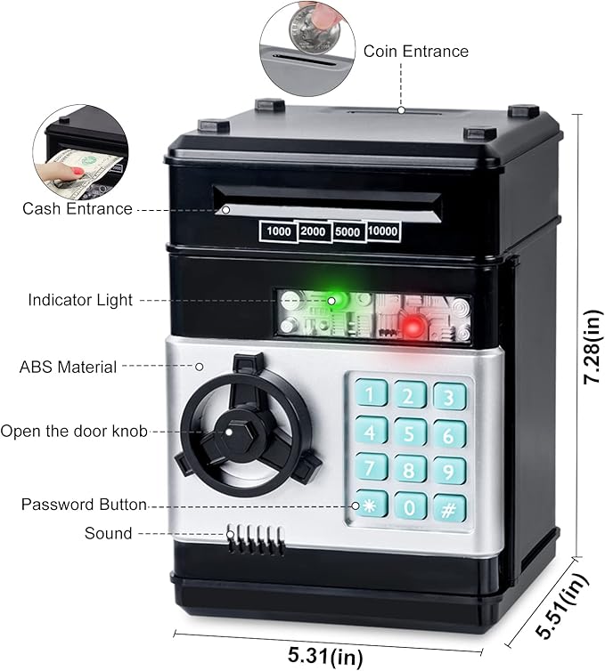 Money savings Piggy Bank Cash Coin Can ATM Bank Electronic Coin Money Bank