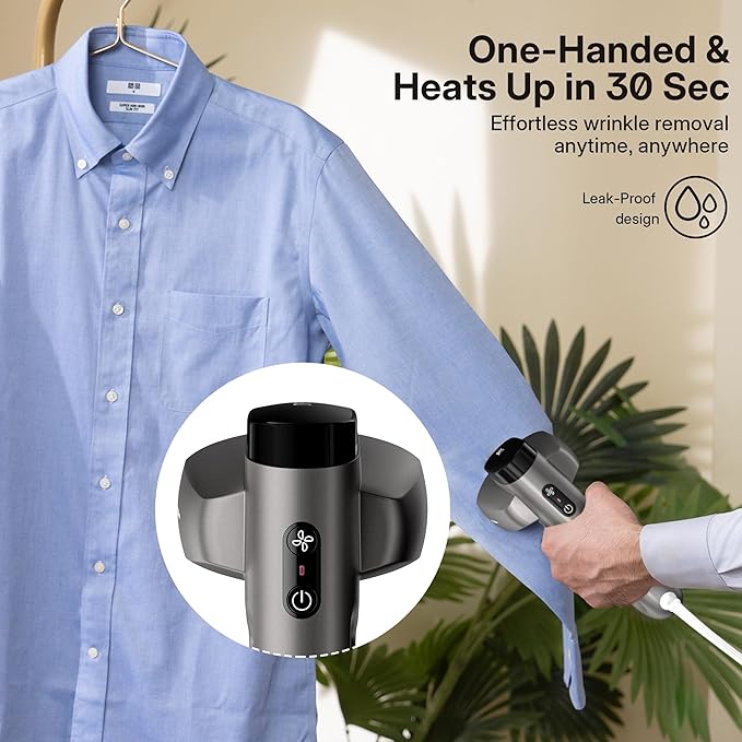 GKJ Steamer for Clothes, Vacuum Steamer 2300 Pa Suction