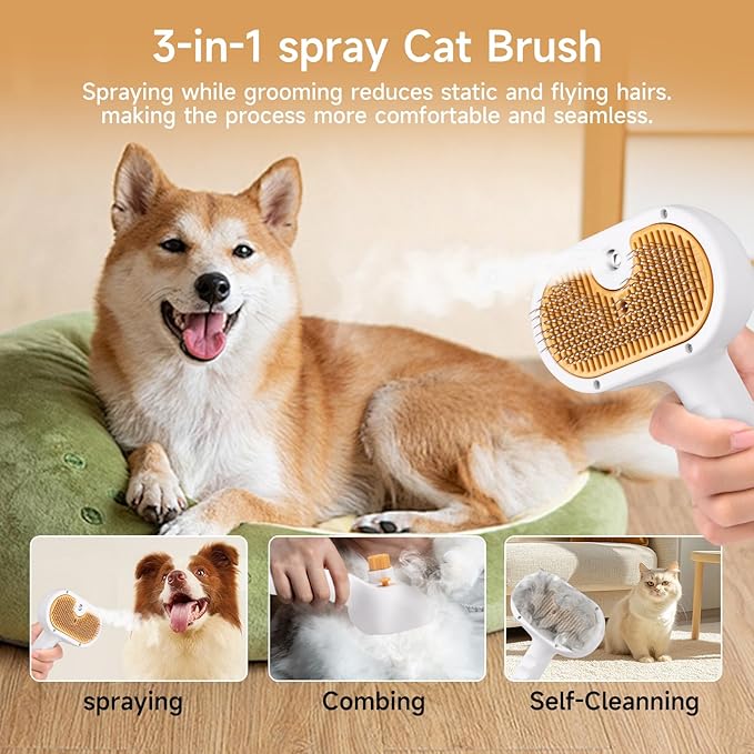 Pet Steam Brush for Dog & Cat