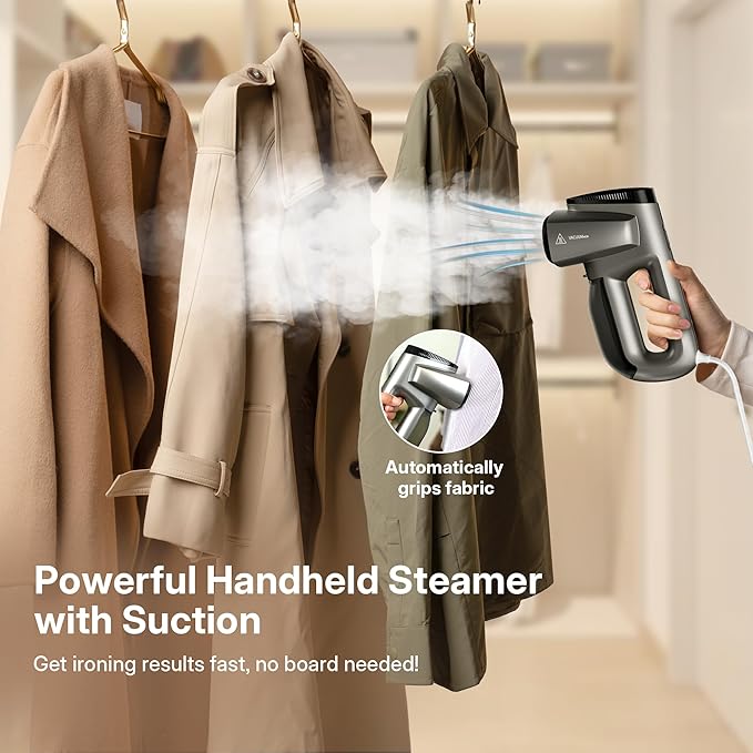 GKJ Steamer for Clothes, Vacuum Steamer 2300 Pa Suction