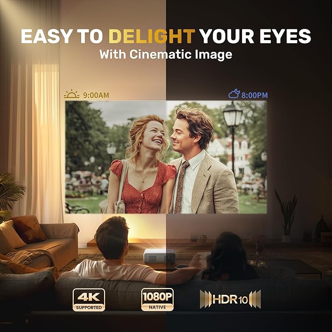 Smart Projector with WiFi and Bluetooth, Netflix-Officially-Licensed