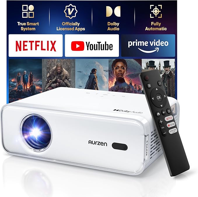 Smart Projector with WiFi and Bluetooth, Netflix-Officially-Licensed