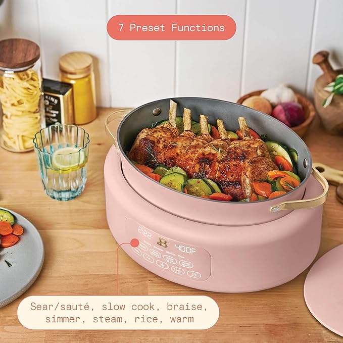 Beautiful 10-in-1 Electric MultiCooker 6 Quart - Programmable Slow Cooker